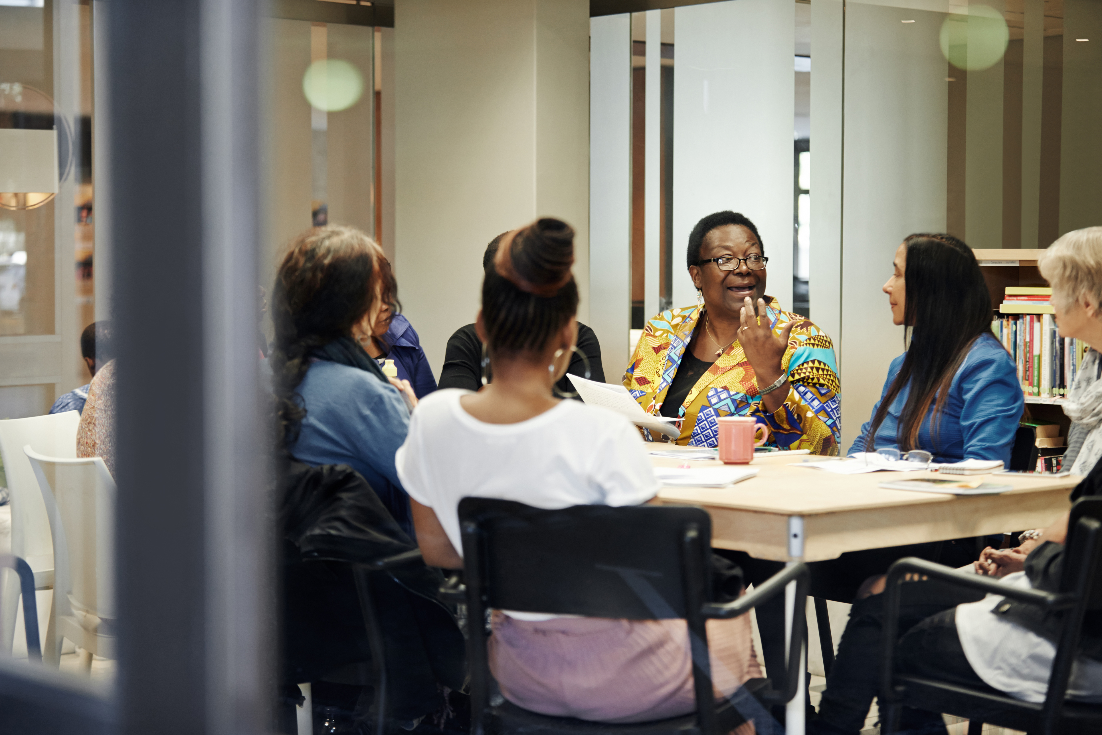 Diverse people in a board room.