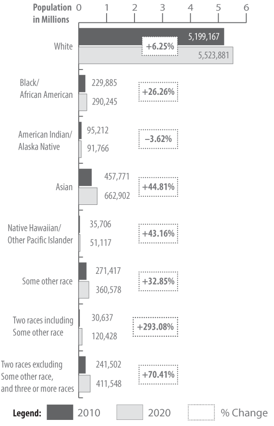 Change in race & ethnicity graph, description below.